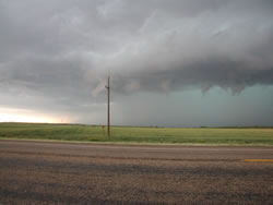 Picture of a storm as it approached Dickens on 27 May 2008. Photo was taken by Gary Skwira looking west-southwestward from just south of Dickens. Click on the image for a larger view.