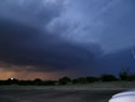 Sequence of images of a severe thunderstorm that tracked across northern Briscoe and Hall Counties on 8 June 2008. The images was taken from Highway 86, about 5 miles northwest of Quiteque, looking north. The pictures were taken, from left to right, around 8:22 pm, 8:23 pm, 8:26 pm, and 8:53 pm, respectively. Click on the images for larger views. Pictures courtesy of David Purkiss. 