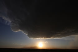 Picture taken of the storm that impacted Childress on the evening of 15 June 2006. The picture was taken from about 6 miles south of Childress look north-northwest. Image courtesy of Russell Graves. Click on the image for a larger view.