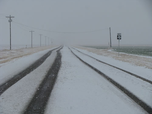 Pictures of snow taken about 15 miles northeast of Plainview (near Providence) on 13 March 2009.  The picture is courtesy of Chad and Lindy Casey.