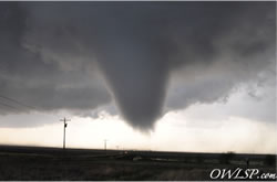 Picture taken by Wesley Luginbyhl from near Cedar Hill (click on the image to enlarge). The image was taken at 6:13 pm, with the tornado located approximately 2 1/2 miles west of Cedar Hill. 