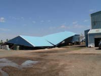 Picture of a collapsed shed east of Brownfield.