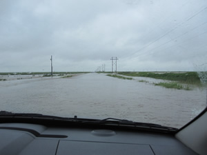 Flooding along U.S. Highway 380 in eastern Lynn County