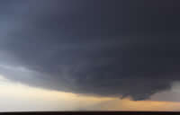 Picture of a severe thunderstorm located in southeast Hale County around 7 pm on March 19, 2011. Click on the image for a larger view.