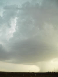 Picture of a storm located between Morton and Whiteface during the evening hours of Tuesday, May 31st. This storm moved very little and produced large hail, but also some beneficial rainfall. Click on the image for a larger view.