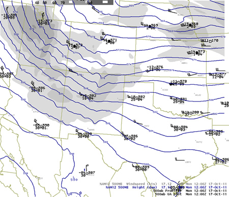 500 mb chart at 7 am October 17