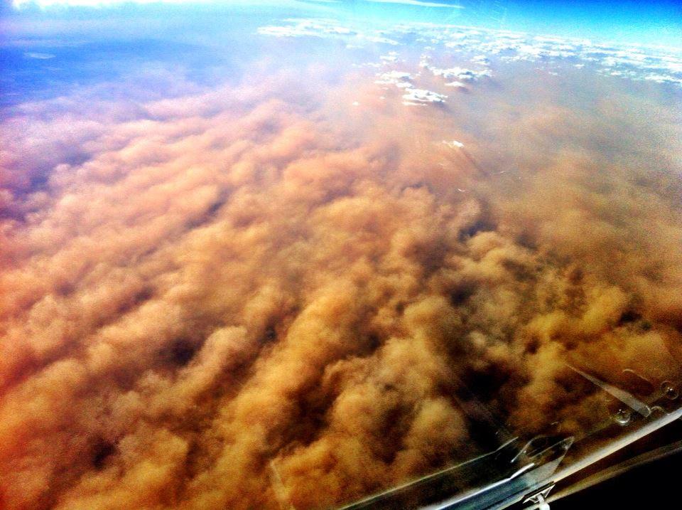 Picture of dust storm from a plane