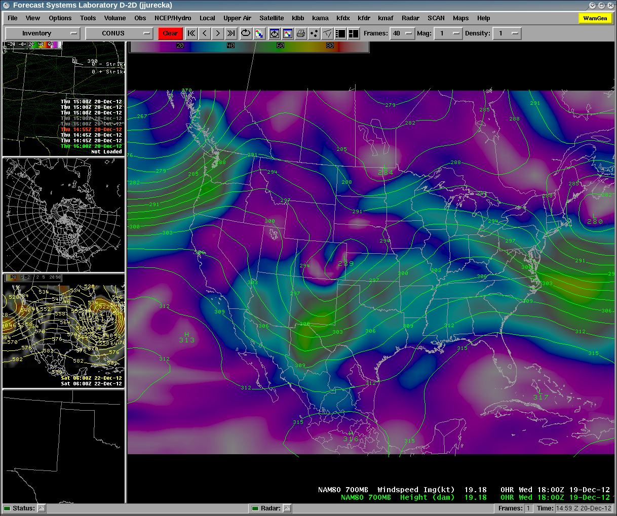 700mb analysis of weather image around noon CST on December 19th