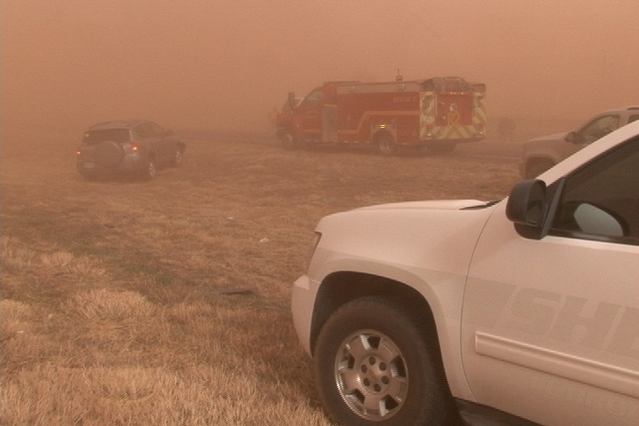Scene from near traffic accident site north of Lubbock