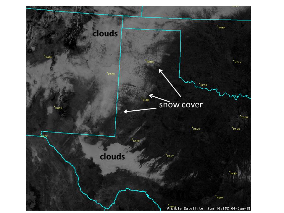 Visible satellite image captured at 10:15 am on January 4, 2015.