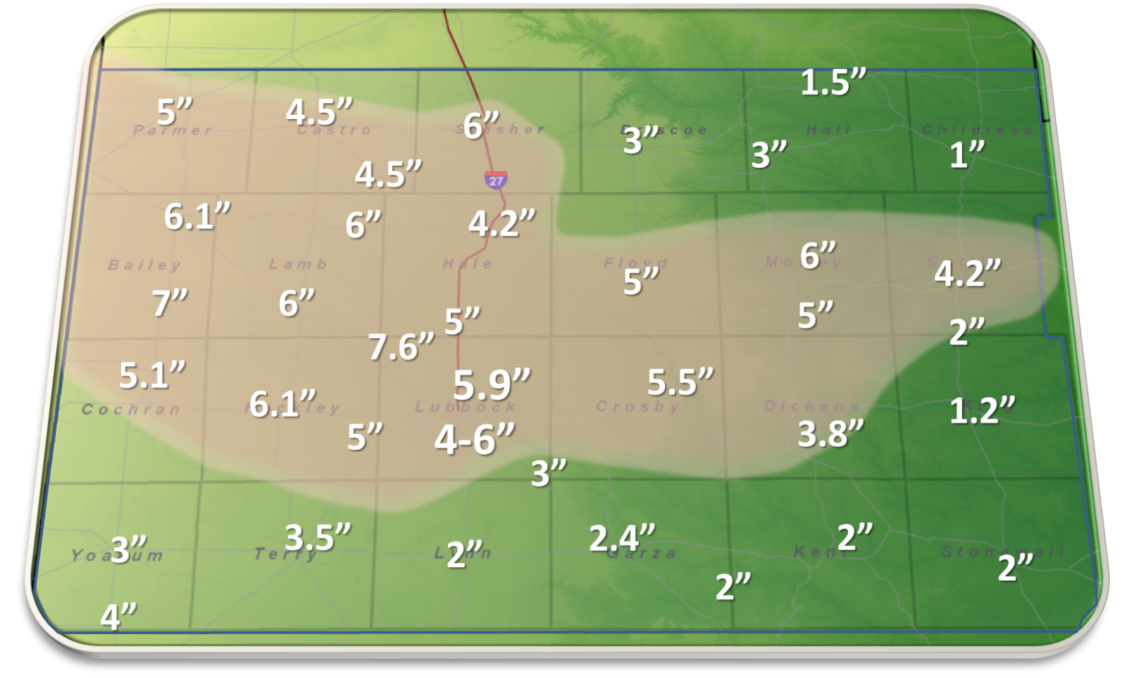 Snowfall totals for Feb 26-28 as reported to our office.