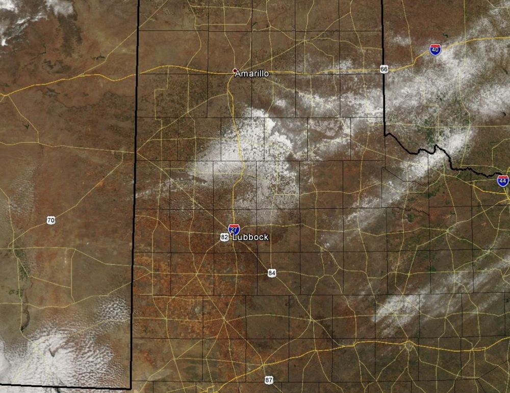 Visible satellite image captured late Wednesday afternoon on March 5, 2015.