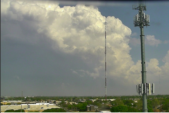 Storm, as viewed from Lubbock, when it was located northeast of Slaton around 4:30 pm on 10 April 2016.