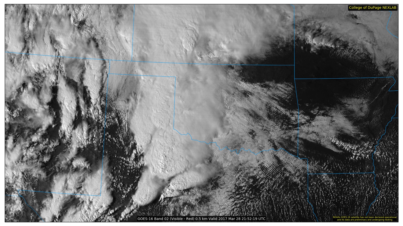 GOES-16 satellite image 2152Z