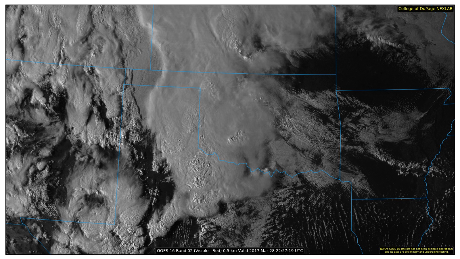 GOES-16 satellite image 2257Z