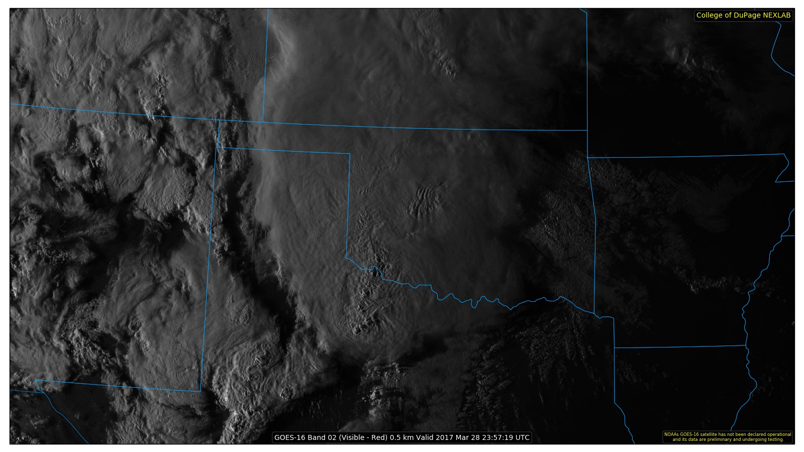 GOES-16 satellite image 2357Z