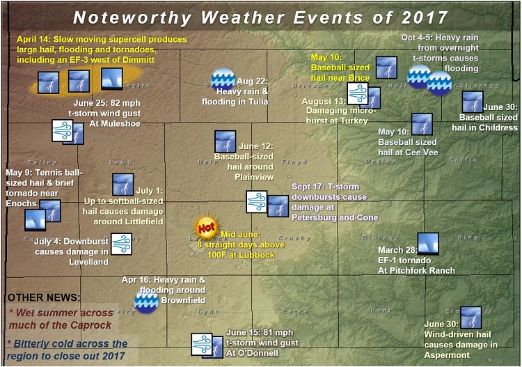 map with significant weather events from 2017
