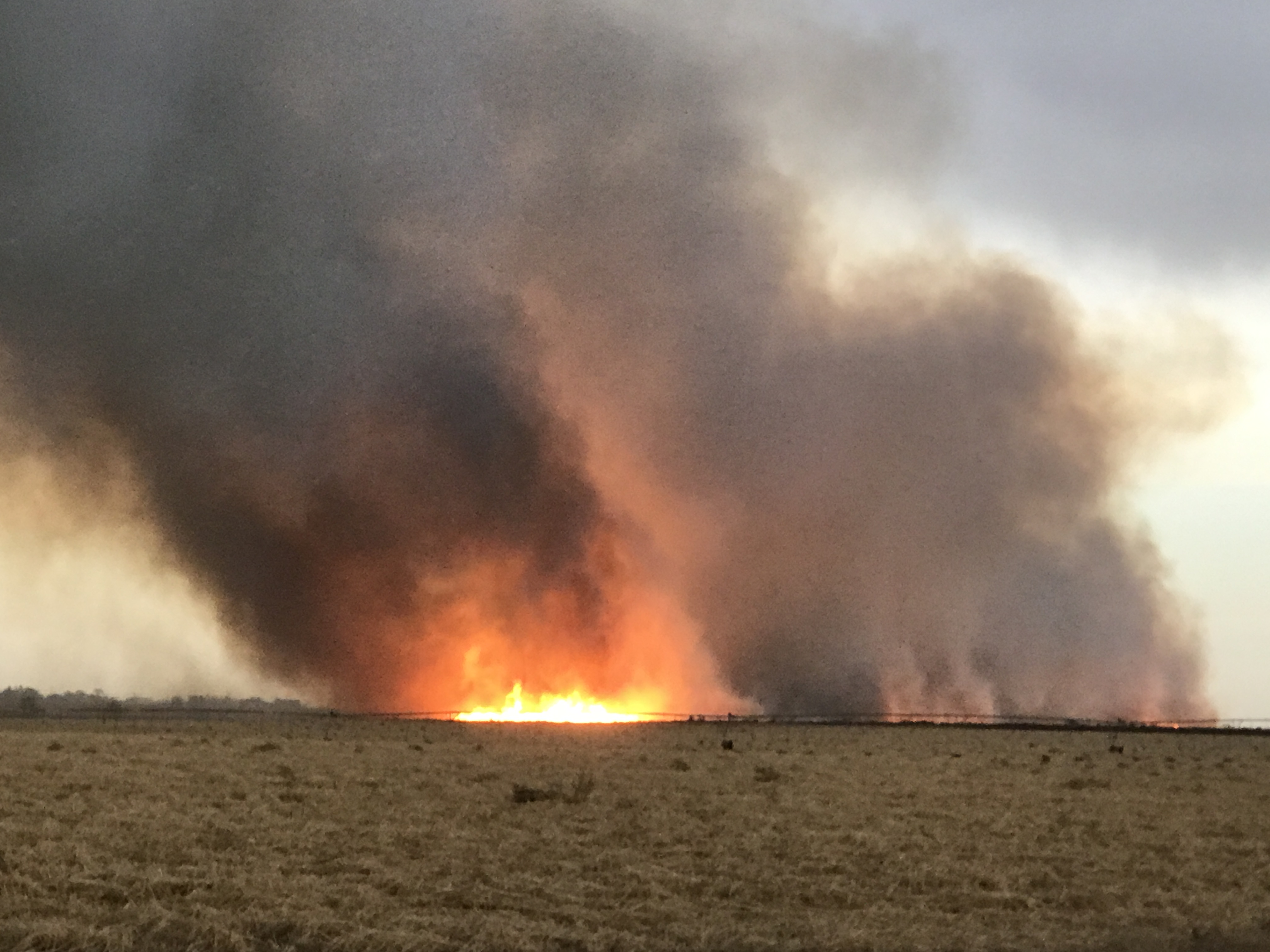 Fire near Sudan on Sunday evening (29 April 2018). The picture is courtesy of Bruce Haynie.
