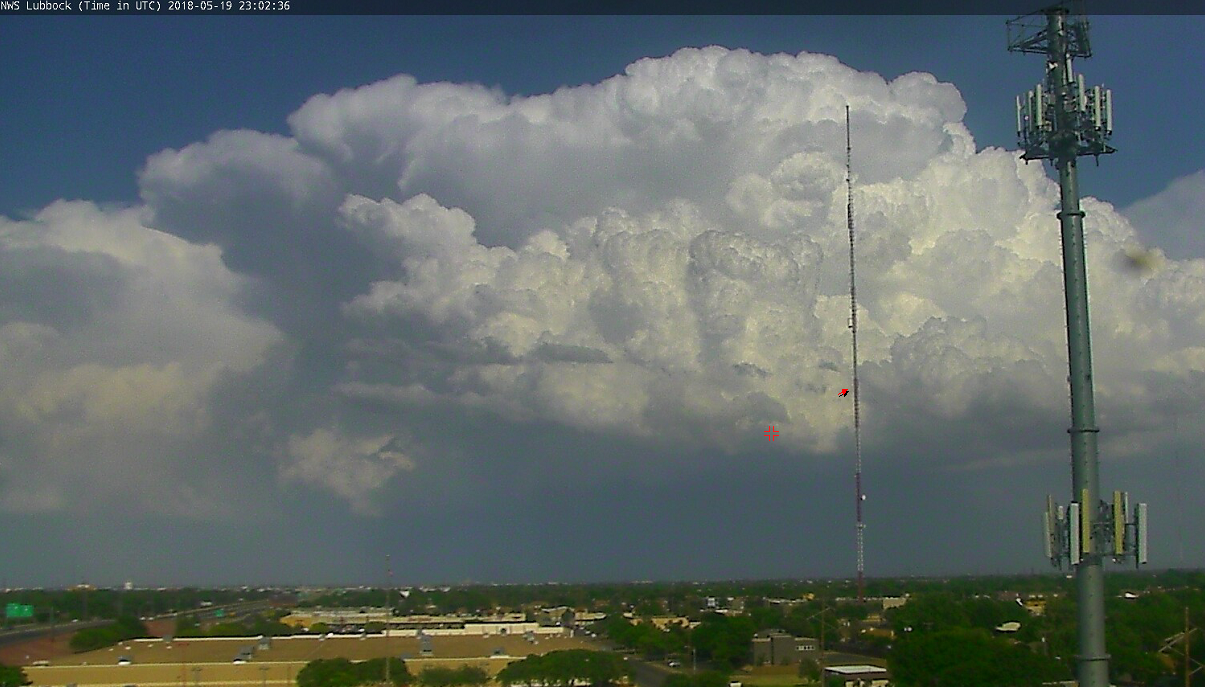 Looking east from Lubbock at 6:02 pm on 19 May 2018.