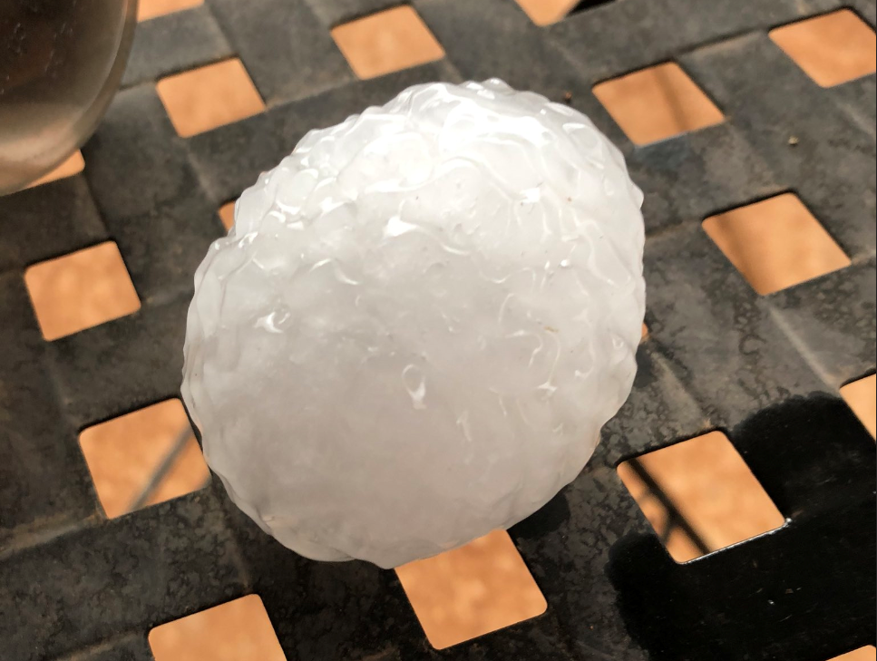 Large hail that fell near 114th and Chicago in southwest Lubbock. Picture is courtesy of Jacoby Madewell.