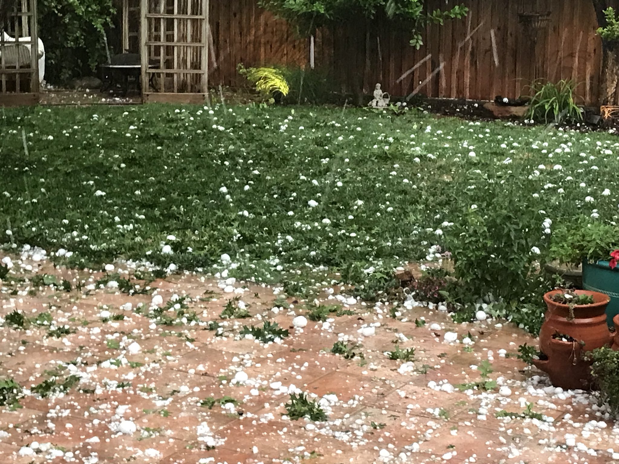 Image of hail in southwest Lubbock captured on 19 May 2018. The picture is courtesy of John Holsenbeck.