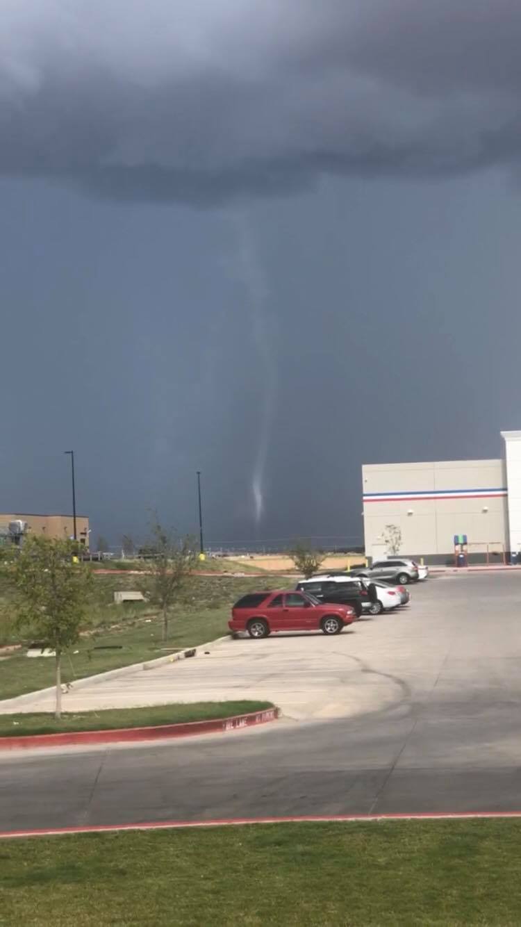Picture of landspout tornado over southeast Lubbock around 5 pm on 2 September 2018. The picture is courtesy of Preston Tipton and KCBD.