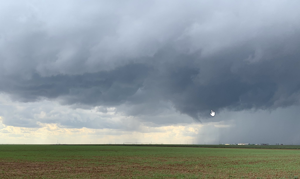 Wall cloud and possible funnel observed near Bovina Sunday afternoon, 7 October 2018. The pictures is courtesy of Brandon Sullivan.