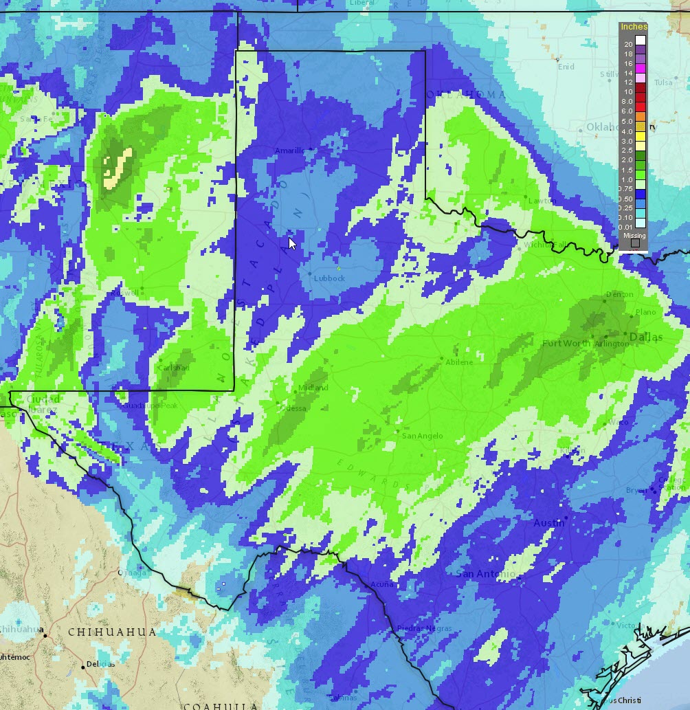 24-hour radar-estimated and bias-corrected rainfall ending at 7 pm on 24 October 2018.