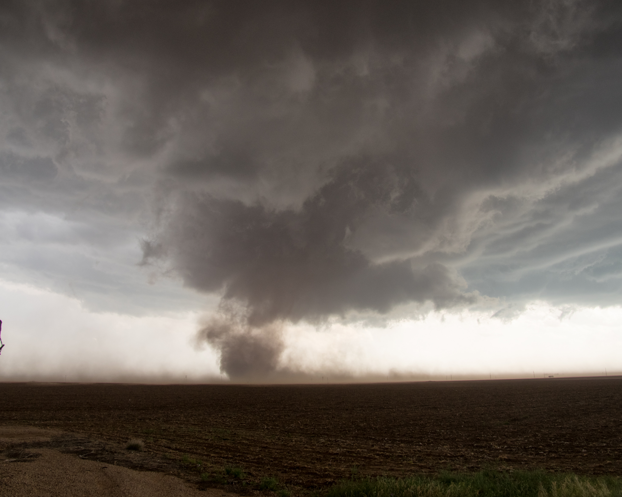 Evolution of the first tornado as it developed north of Tahoka on 5 May 2019. The picture was taken at 5:45 pm by Mark Conder.