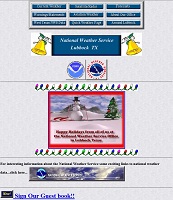 Image of NWS Lubbock's first website in 1996.