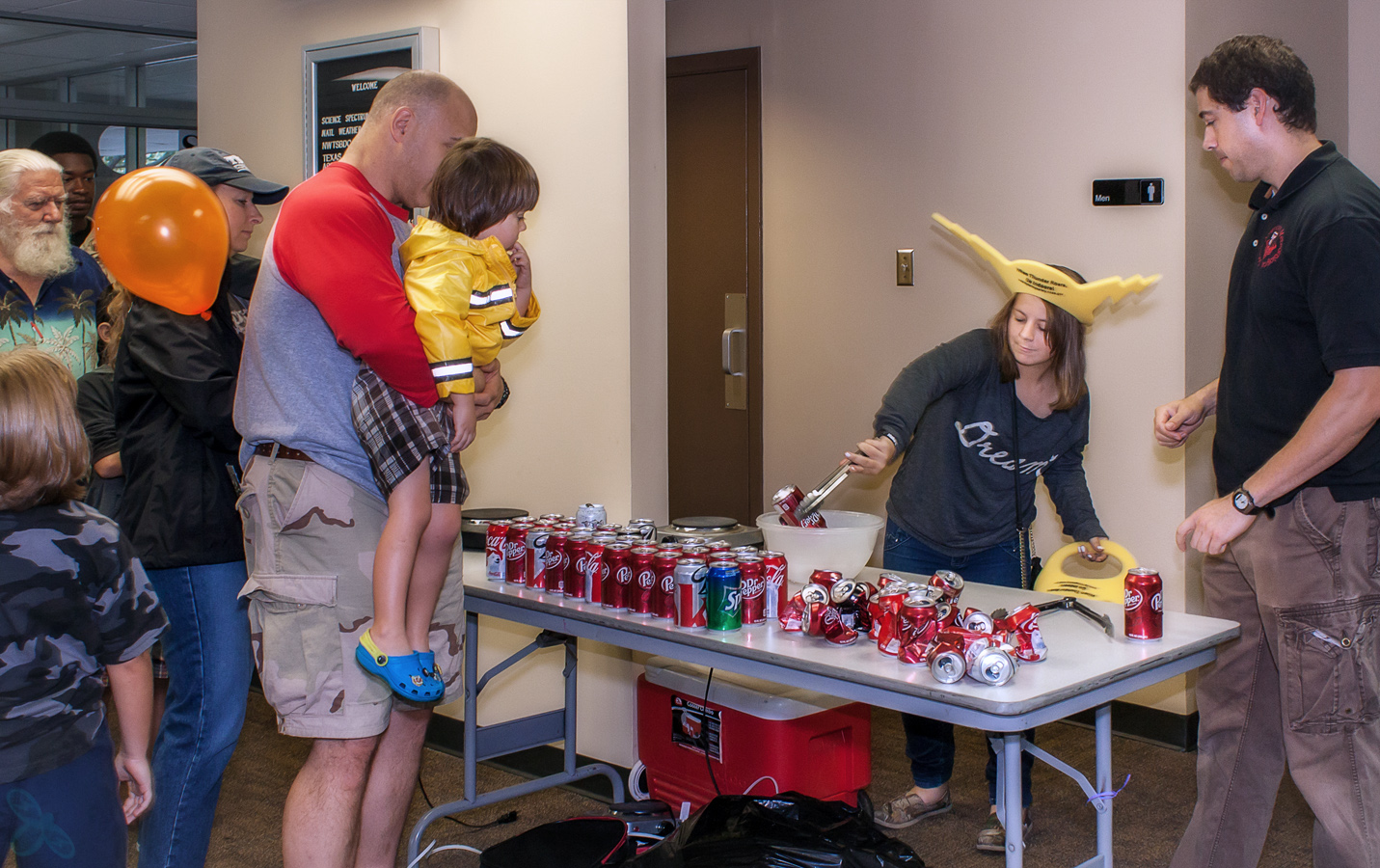 Experiment conducted by Texas Tech faculty and students during the NWS Lubbock open house.