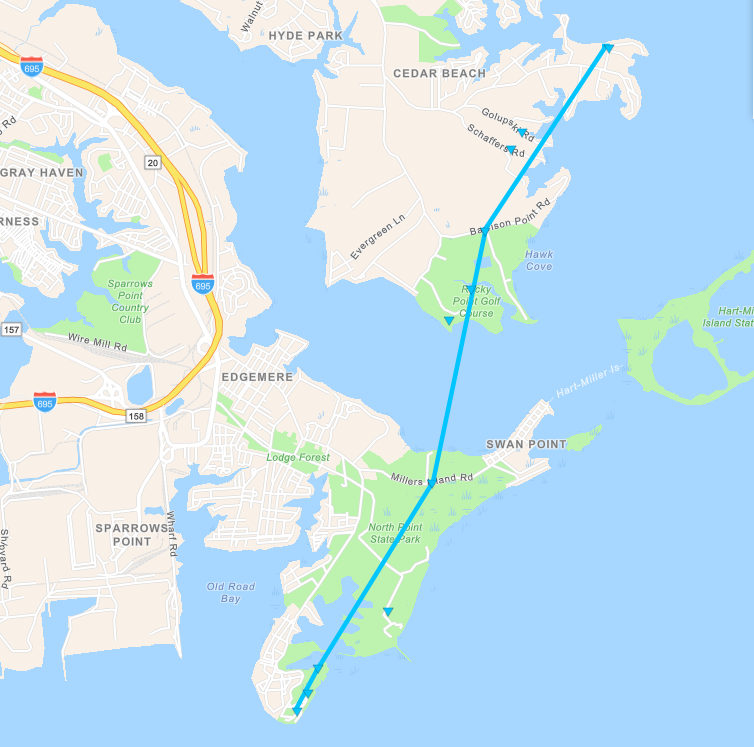 Baltimore County tornado track