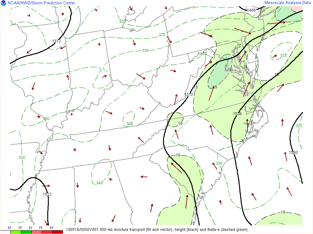 Moisture Convergence 16 May 0000 UTC