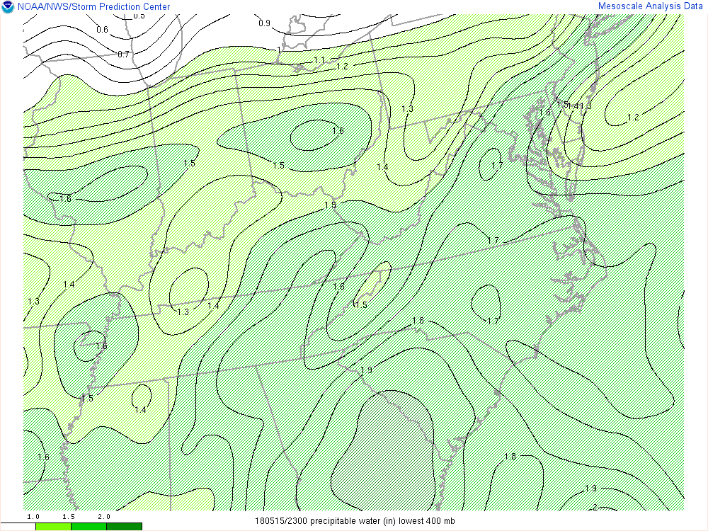Precipitable Water 16 May 0000 UTC