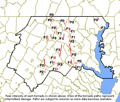Tornado tracks