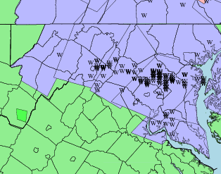 wind damage area map