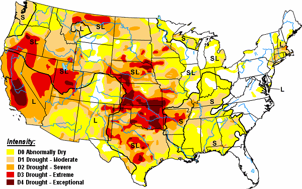 Drought conditions as of 10/11/2022.
