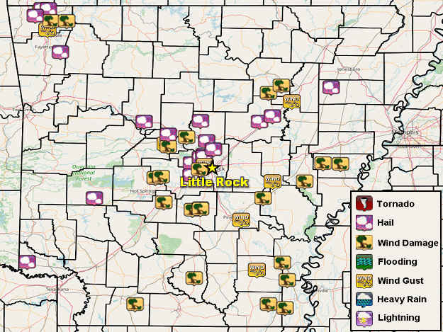 Severe weather reports on January 11-12, 2024.