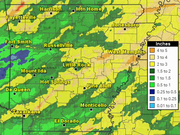 Ninety six hour (four day) rainfall through 700 am CDT on 04/14/2022.