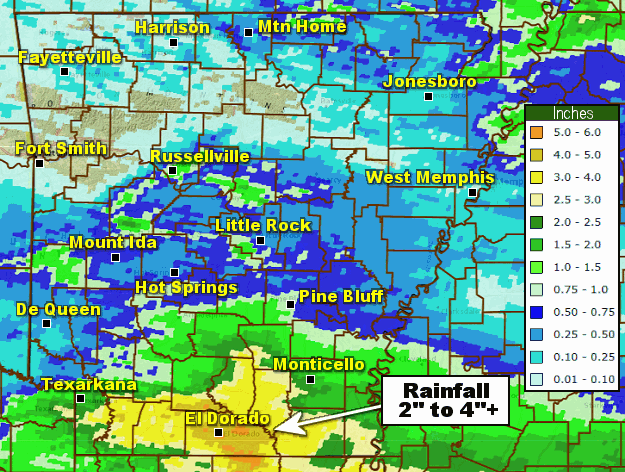Forty eight hour rainfall through 700 am CDT on 10/16/2019.