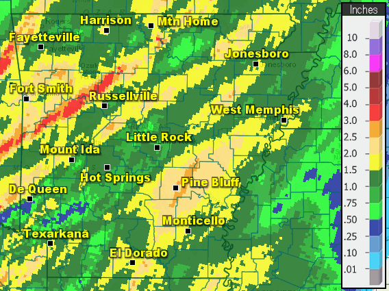 Twenty four hour rainfall through 700 am CDT on 11/05/2022.