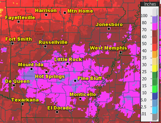 It was wet to very wet across much of Arkansas, especially across central and southern sections.