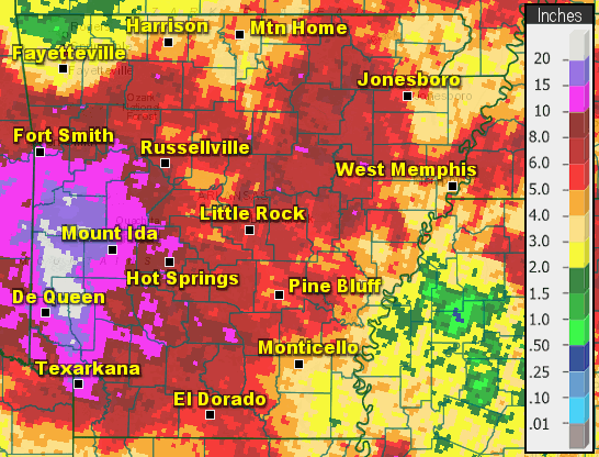 Rainfall in August, 2020.