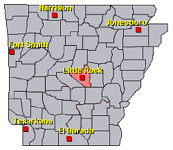 Preliminary reports of heavy rain and flash flooding in the Little Rock County Warning Area on October 2, 2021 (in red).