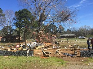 A mobile home was ripped apart near Kensett (White County).