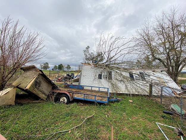 A couple of tornadoes (rated EF1/EF2) were responsible for property and tree damage from two miles southwest of Everton (Boone County) to three miles west of Mountain Home (Baxter County) on 03/19/2020.