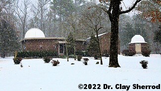 A period of heavy sleet (and some snow) was followed by freezing rain at Arkansas Sky Observatories at Petit Jean Mountain (Conway County) on February 23-24, 2022. By the time the event was over, walking was nearly impossible. The photo is courtesy of Dr. Clay Sherrod. 
