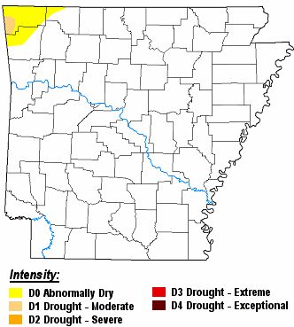 There were no drought conditions in Arkansas on 02/28/2023.