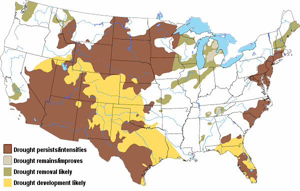 Drought outlook through May, 2023.