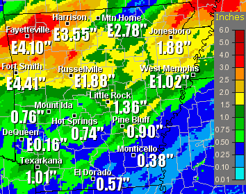 Twenty four hour precipitation through 6 am CST on 01/28/2009.